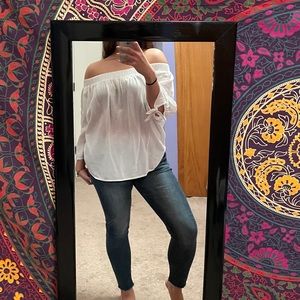 4/$30 Off the Shoulder White Blouse